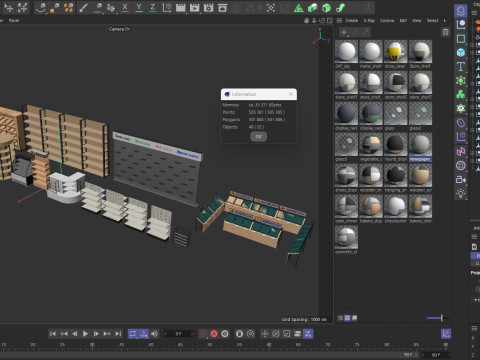 Supermarket Shelves Low-poly 3D Model