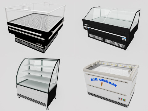 Supermarket Freezer Refrigirator 2 Low-poly 3D-Modell