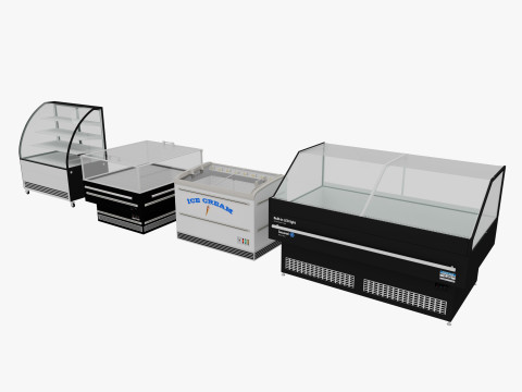 Supermarket Freezer Refrigirator 2 Low-poly 3D Модель