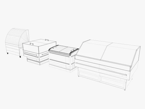Supermarket Freezer Refrigirator 2 Low-poly 3D Model