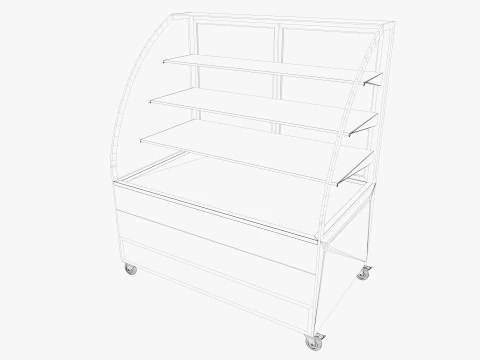 Supermarket Freezer Refrigirator 2 Low-poly 3D Model