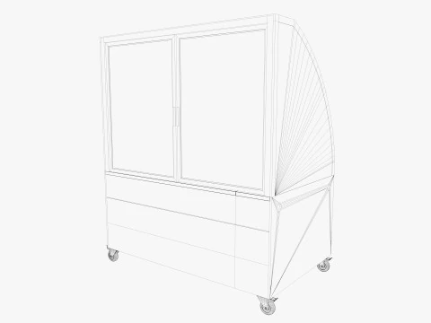 Supermarket Freezer Refrigirator 2 Low-poly 3D Model