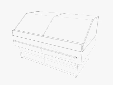 Supermarket Freezer Refrigirator 2 Low-poly 3D Model