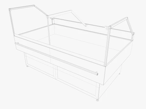 Supermarket Freezer Refrigirator 2 Low-poly 3D Model