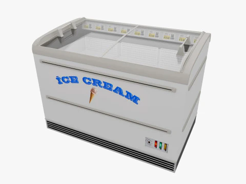 Supermarket Freezer Refrigirator 2 Low-poly 3D Model