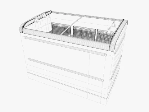 Supermarket Freezer Refrigirator 2 Low-poly 3D Model