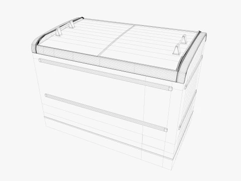 Supermarket Freezer Refrigirator 2 Low-poly 3D Model