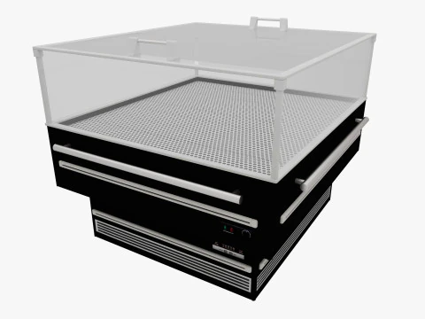 Supermarket Freezer Refrigirator 2 Low-poly 3D Model