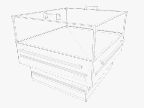 Supermarket Freezer Refrigirator 2 Low-poly 3D Model