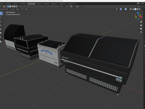 Supermarket Freezer Refrigirator 2 Low-poly 3D Модель