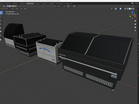 Supermarket Freezer Refrigirator 2 Low-poly 3D Model