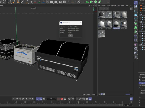 Supermarket Freezer Refrigirator 2 Low-poly 3D Model