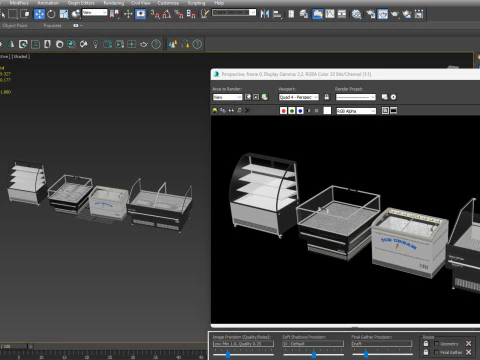 Supermarket Freezer Refrigirator 2 Low-poly 3D Model