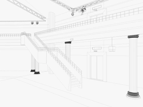 Exhibition Hall 40 3D Model