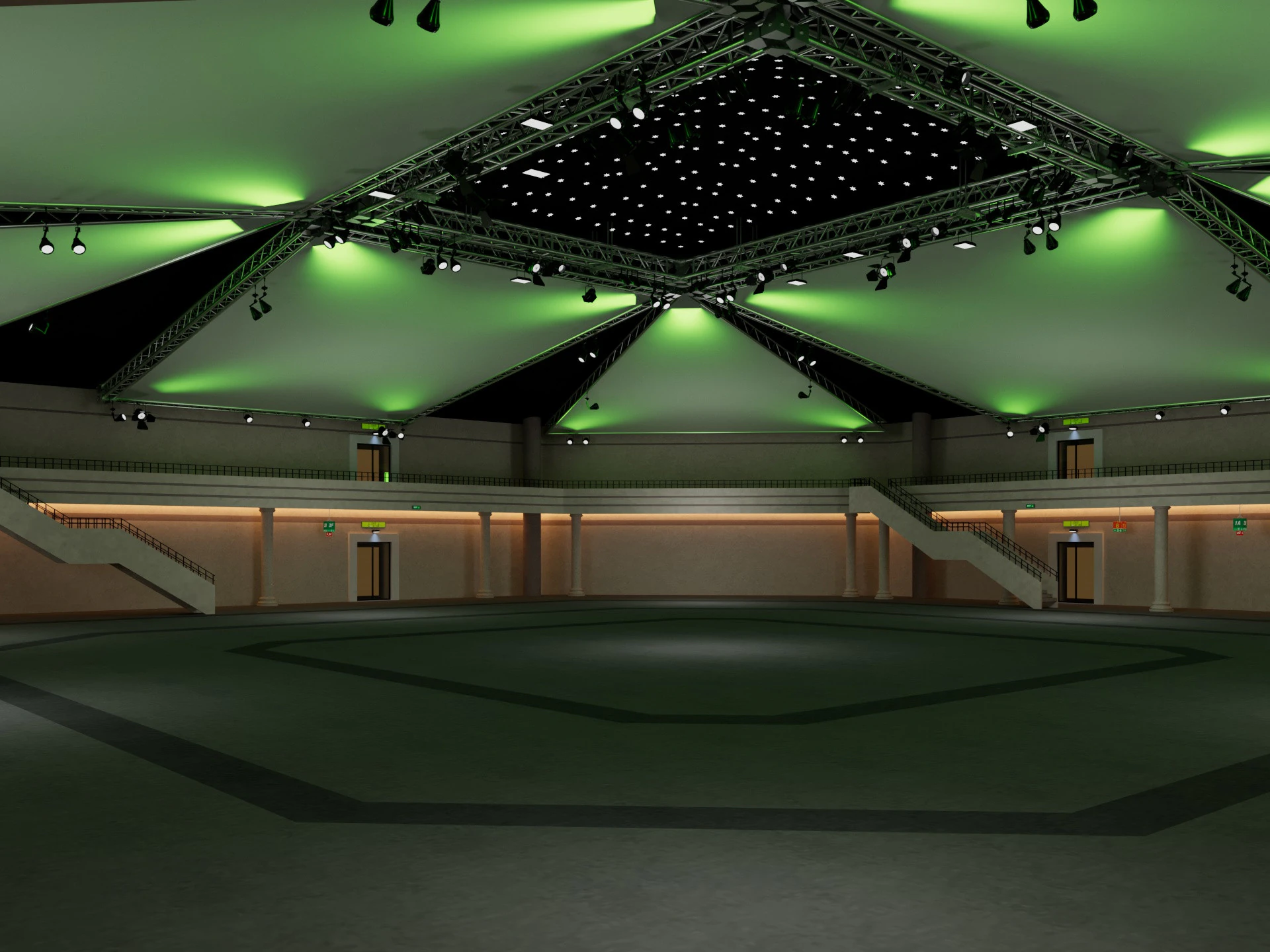 Exhibition Hall 40 3D Model .c4d .max .obj .3ds .fbx .stl .blend 