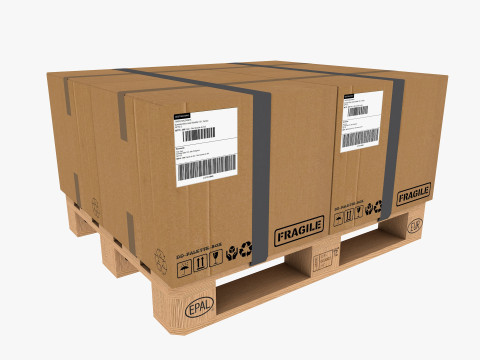 Pallet Jack and Racking Low-poly 3D Model