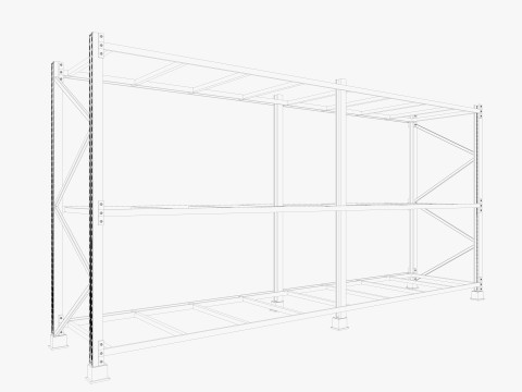 Pallet Jack and Racking Low-poly 3D Model