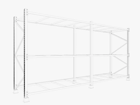 Pallet Jack and Racking Low-poly 3D Model