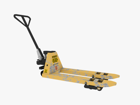 Pallet Jack and Racking Low-poly 3D Model