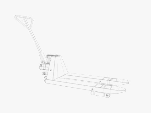 Pallet Jack and Racking Low-poly 3D Model