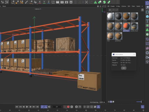 Pallet Jack and Racking Low-poly 3D Model