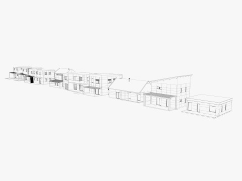 House collection 4 low poly townhouse 3D 모델