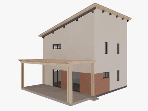 House collection 4 low poly townhouse 3D 모델