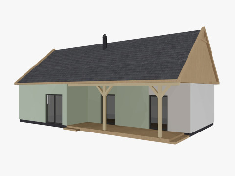 House collection 4 low poly townhouse 3D 모델