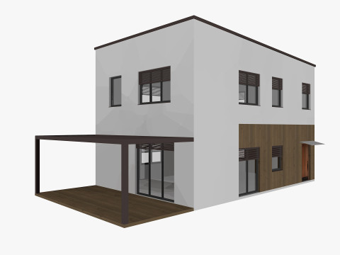 House collection 4 low poly townhouse 3D 모델