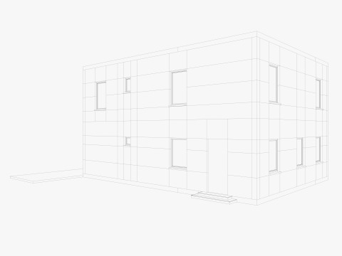House collection 4 low poly townhouse 3D 모델