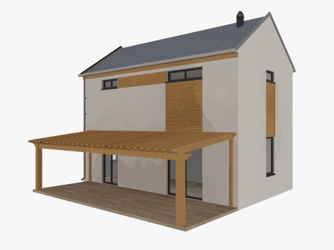 House collection 4 low poly townhouse 3D 모델
