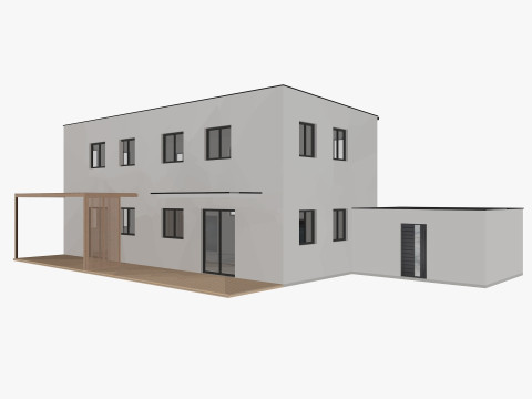 House collection 4 low poly townhouse 3D 모델