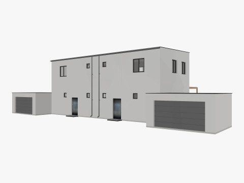 House collection 4 low poly townhouse 3D 모델