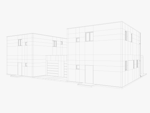 House collection 4 low poly townhouse 3D 모델