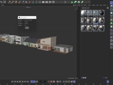 House collection 4 low poly townhouse 3D 모델