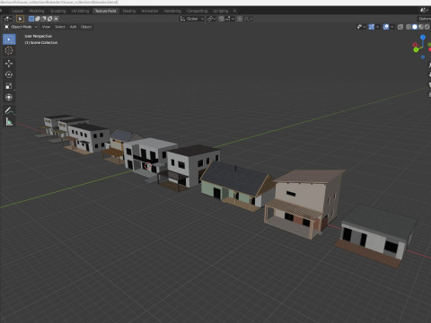 House collection 4 low poly townhouse 3D 모델