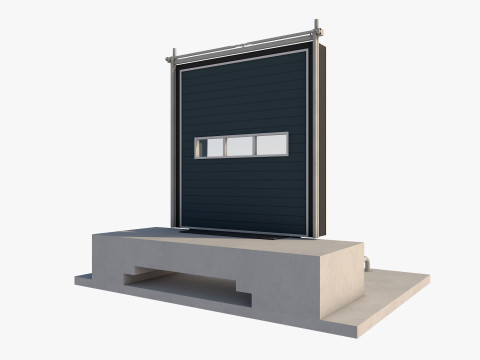 Loading Dock Door 3 Low-poly Model 3D