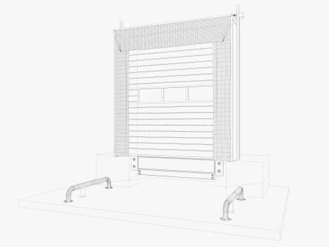 Porta da doca de carregamento 3 Low-poly Modelo 3D