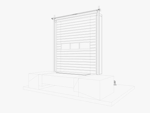 Porta da doca de carregamento 3 Low-poly Modelo 3D