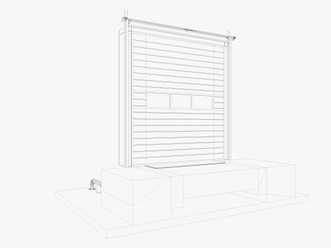 Loading Dock Door 3 Low-poly Model 3D
