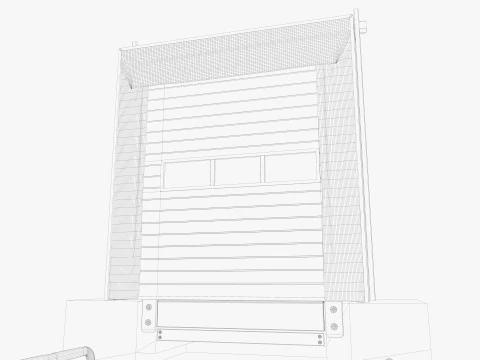 Porta da doca de carregamento 3 Low-poly Modelo 3D