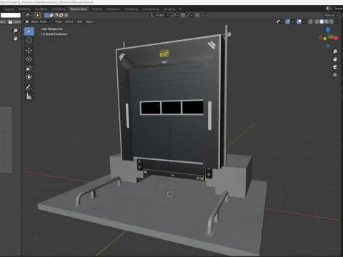 Porta da doca de carregamento 3 Low-poly Modelo 3D