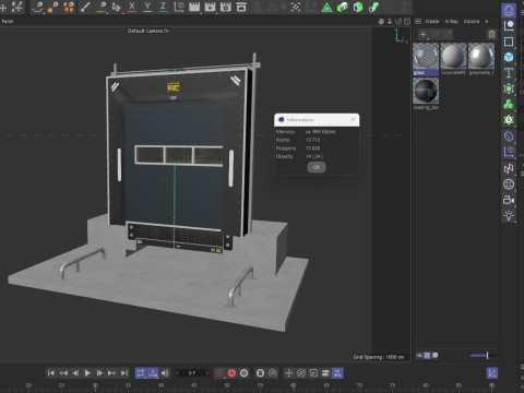 Loading Dock Door 3 Low-poly Model 3D
