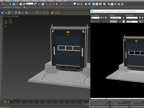 Loading Dock Door 3 Low-poly Model 3D