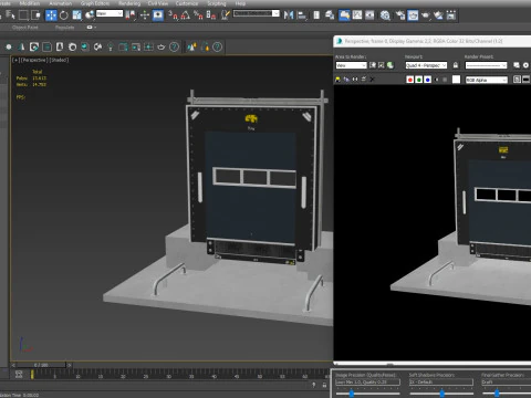 Porta da doca de carregamento 3 Low-poly Modelo 3D