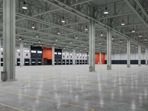 Warehouse Logistic 12 interior and exterior 3D Model