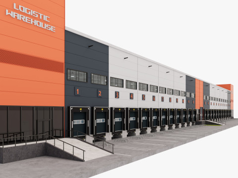 Warehouse Logistic 12 interior and exterior 3D Modell