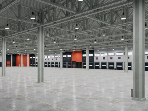 Warehouse Logistic 12 interior and exterior 3D Model