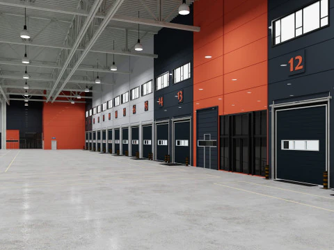 Warehouse Logistic 12 interior and exterior 3D Model