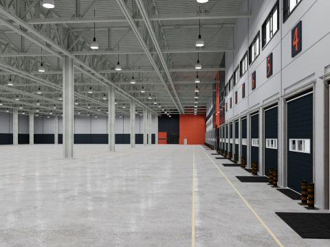 Warehouse Logistic 12 interior and exterior 3D Modell